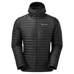 Black Men's Montane Anti-Freeze Lite Hooded Down Jackets | FHR311IA