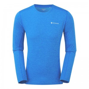 Blue Men's Montane Dart Long Sleeve T Shirts | DOV6122KY