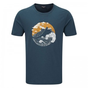 Blue Men's Montane Great Mountain T Shirts | RJG9223WN