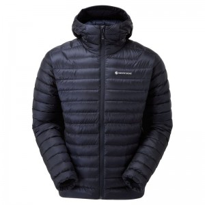 Dark Blue Men's Montane Anti-Freeze Hooded Down Jackets | VKM226AT