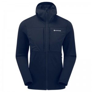 Dark Blue Men's Montane Fury XT Hooded Fleece Jackets | HBU8943ZL