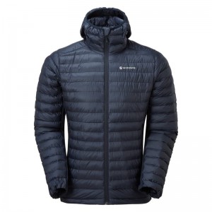 Dark Blue Men's Montane Icarus Lite Hooded Jackets | ILE8662DG