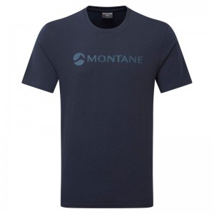 Dark Blue Men's Montane Mono Logo T Shirts | NLA523HZ