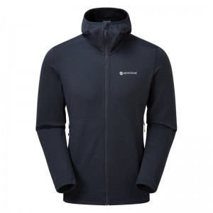 Dark Blue Men's Montane Protium Hooded Fleece Jackets | JKW944AV