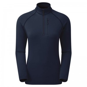 Dark Blue Women's Montane Fury Zip Pull-On Fleece | IXN997MT