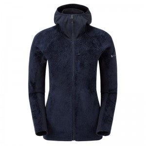 Dark Blue Women's Montane Protium XPD Hooded Fleece Jackets | ONT705BS