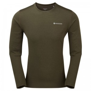 Dark Green Men's Montane Dart Long Sleeve T Shirts | KBQ4386TC