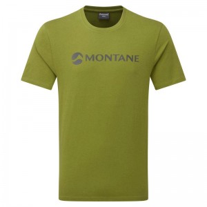 Dark Green Men's Montane Mono Logo T Shirts | JWU6854FI