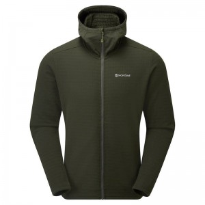 Dark Green Men's Montane Protium XT Hooded Fleece Jackets | ODQ1986JI