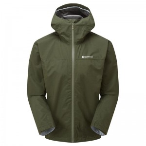 Dark Green Men's Montane Spirit Waterproof Jackets | LGO7162NV