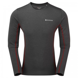 Dark Grey Men's Montane Dart Long Sleeve T Shirts | KVT5161EN