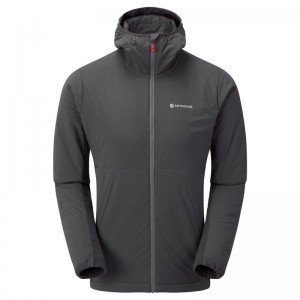 Dark Grey Men's Montane Fireball Lite Hooded Insulated Jackets | HSZ5018UQ