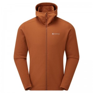 Dark Orange Men's Montane Protium XT Hooded Fleece Jackets | EXP3953HE