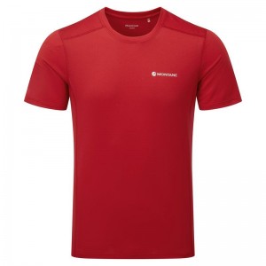 Dark Red Men's Montane Dart Lite T Shirts | VDG8383ZV