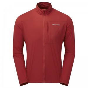 Dark Red Men's Montane Featherlite Windproof Jackets | JGP8354DQ