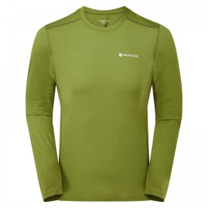 Green Men's Montane Dart Lite Long Sleeve T Shirts | DVY3473KQ