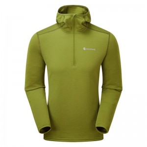 Green Men's Montane Protium Lite Hooded Pull On Fleece | WSJ975HM