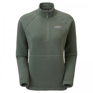 Grey Green Women's Montane Chonos Smock Pull On Fleece | XTP6829XS