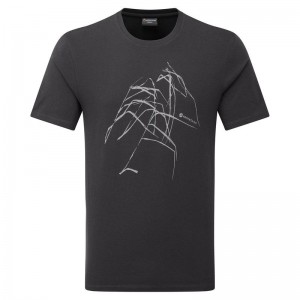 Grey Men's Montane Abstract Mountain T Shirts | IBK5349ZS