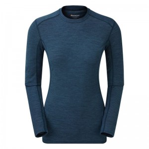 Navy Blue Women's Montane Primino 140 Long Sleeve T Shirts | DOI2583YY