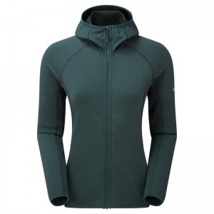 Olive Green Women's Montane Protium Hooded Fleece Jackets | WTQ7976CO