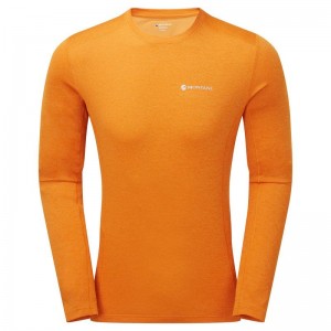 Orange Men's Montane Dart Long Sleeve T Shirts | UTP8814RS