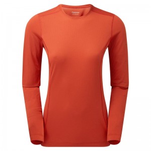 Orange Red Women's Montane Dart Lite Long Sleeve T Shirts | MGB3553GY