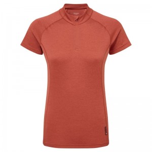 Orange Red Women's Montane Dart Zip T Shirts | DJJ3655JC