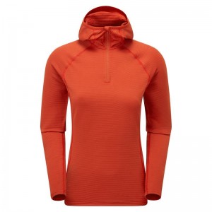 Orange Red Women's Montane Protium Lite Hooded Pull On Fleece | SIE2193MY