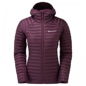 Purple Women's Montane Anti-Freeze Lite Hooded Down Jackets | WUL394MO