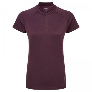 Purple Women's Montane Dart Zip T Shirts | XLE10093OG