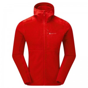 Red Men's Montane Protium XPD Hooded Fleece Jackets | EYN493IV