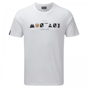 White Men's Montane Geometry T Shirts | FVE7543IY