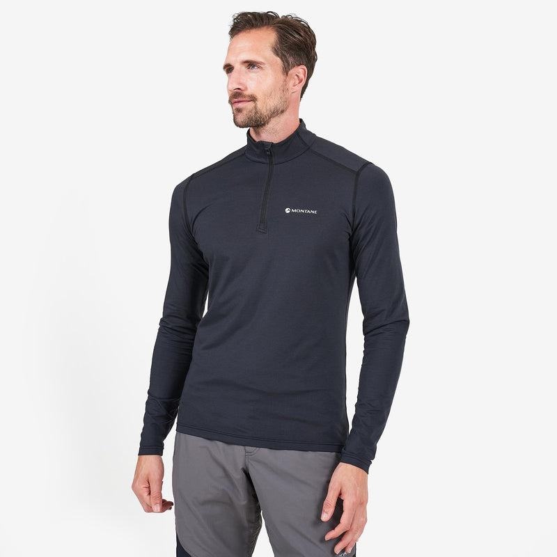 Black Men's Montane Dart Zip Neck T Shirts | UCD5786BV