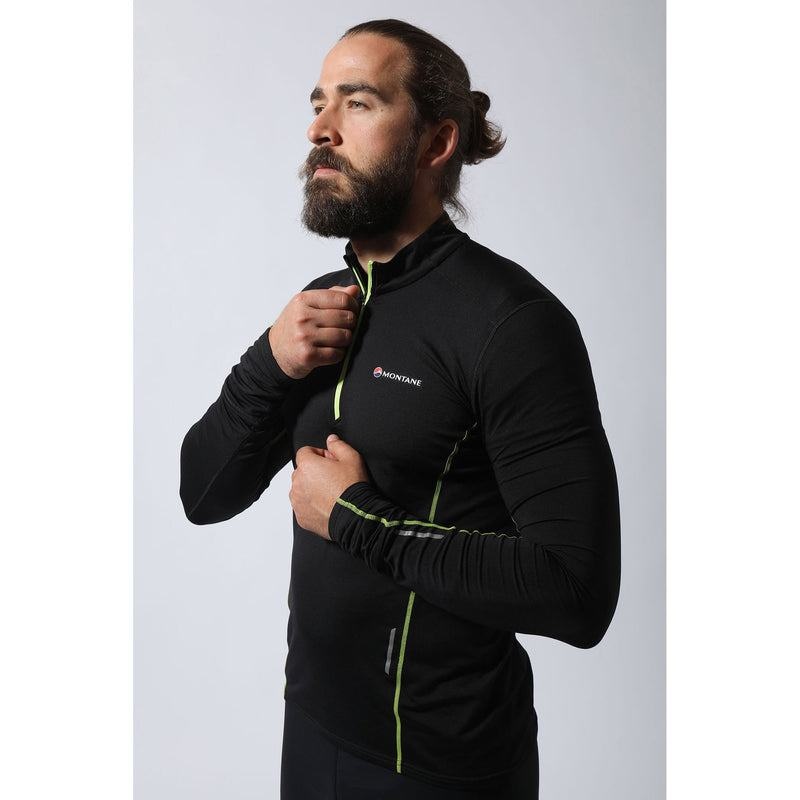 Black Men's Montane Dragon Pull-On Fleece Jackets | YZV2171CG