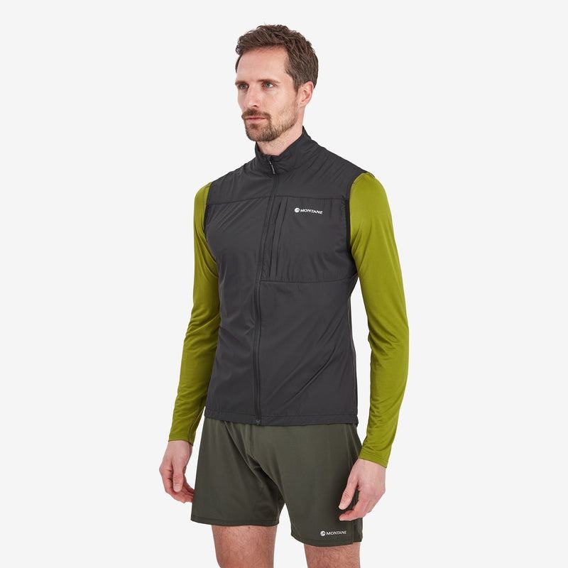 Black Men's Montane Featherlite Windproof Vest | ZVR5671HN