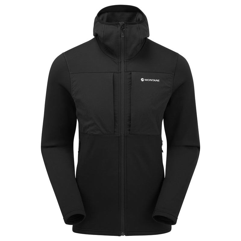 Black Men\'s Montane Fury XT Hooded Fleece Jackets | KTA5329FV