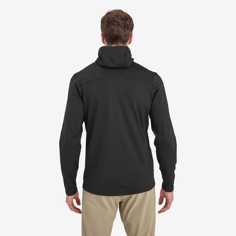 Black Men's Montane Protium Hooded Fleece Jackets | JDN2114MU