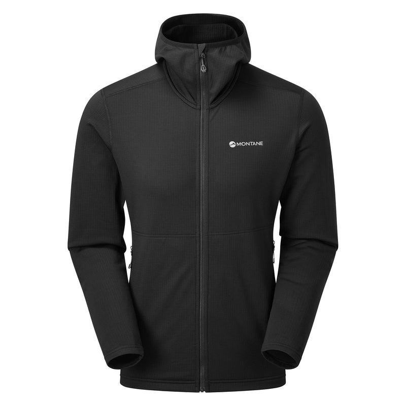 Black Men\'s Montane Protium Hooded Fleece Jackets | JDN2114MU