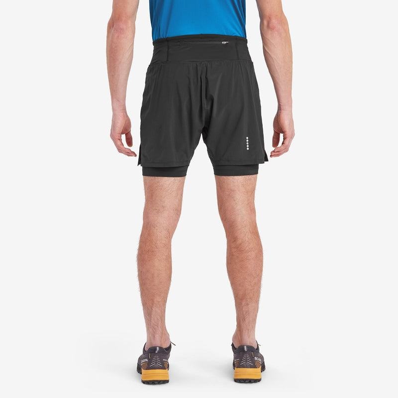 Black Men's Montane Slipstream Twin Skin Running Shorts | UQR3960US