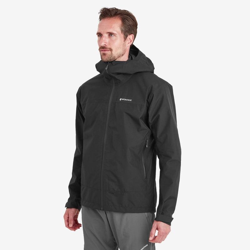 Black Men's Montane Spirit Waterproof Jackets | RKV8444TL