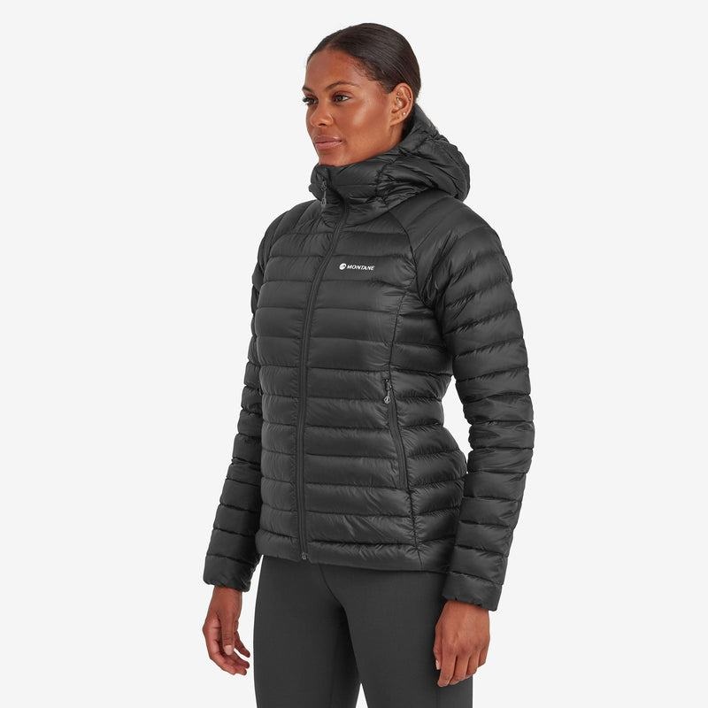 Black Women's Montane Anti-Freeze Hooded Down Jackets | IEA779ME