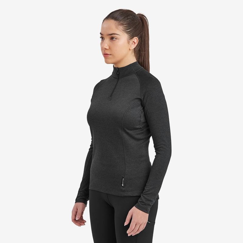 Black Women's Montane Dart Zip Neck T Shirts | EIH1913CJ