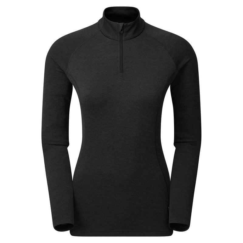 Black Women\'s Montane Dart Zip Neck T Shirts | EIH1913CJ