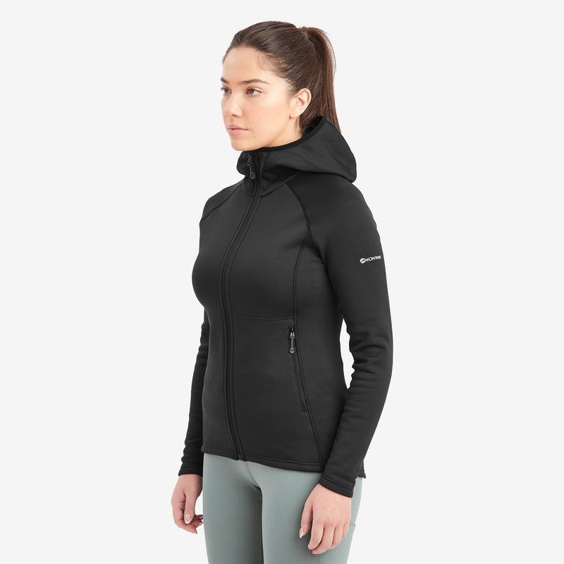 Black Women's Montane Fury Hooded Fleece Jackets | QSJ4269BR