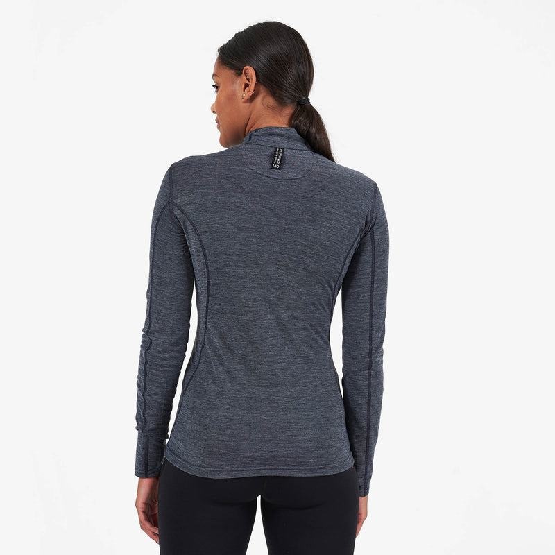 Black Women's Montane Primino 140 Zip Neck Base Layer Tops | SXO68MJ