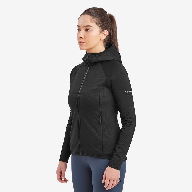 Black Women's Montane Protium Hooded Fleece Jackets | UOL7529JC