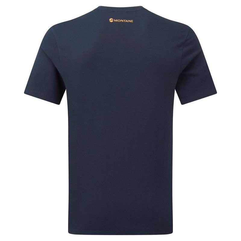 Dark Blue Men's Montane Abstract Mountain T Shirts | CAG1296LC