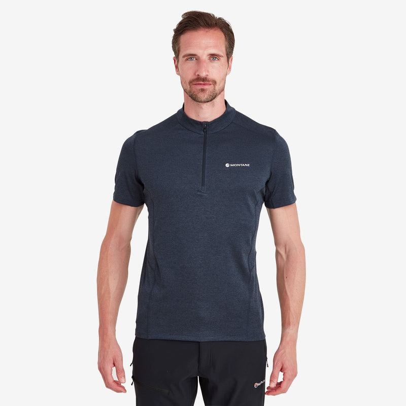 Dark Blue Men's Montane Dart Zip T Shirts | VGJ8086DX