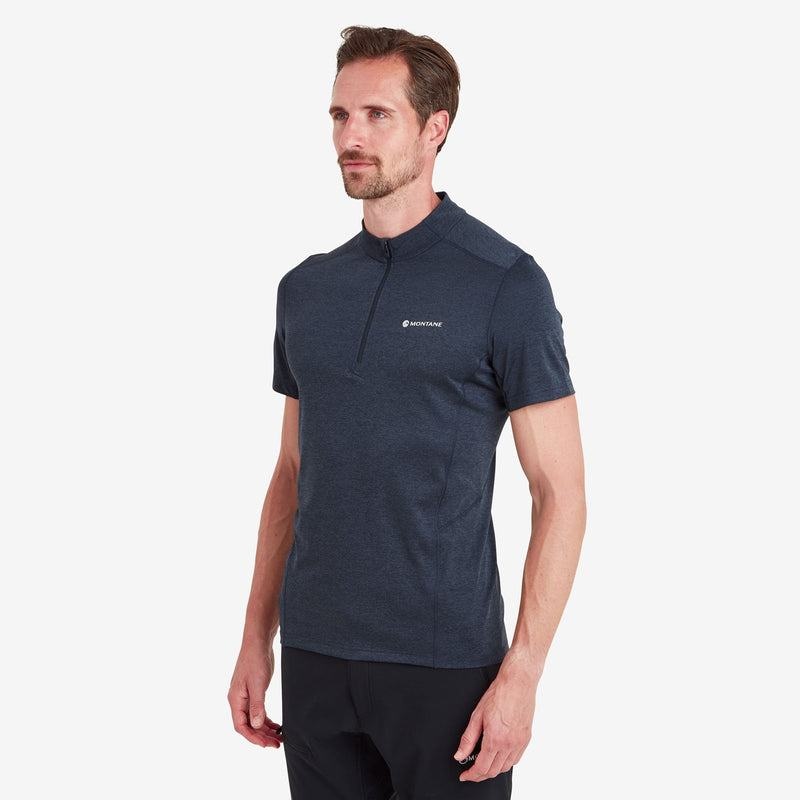 Dark Blue Men's Montane Dart Zip T Shirts | VGJ8086DX